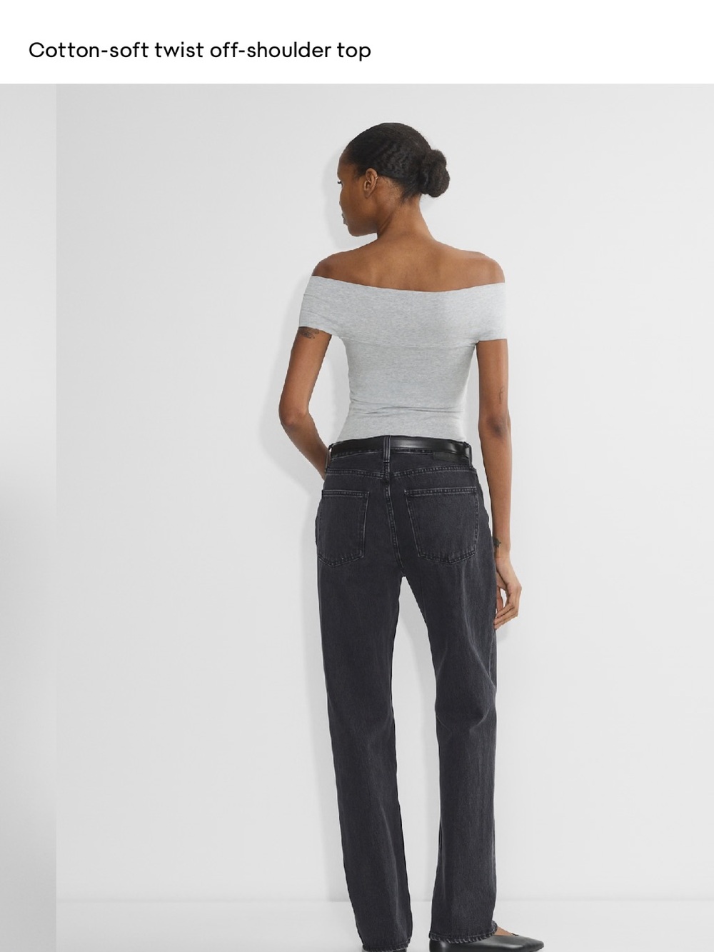 Cotton-soft twist off-shoulder top - Picture 3 of 3